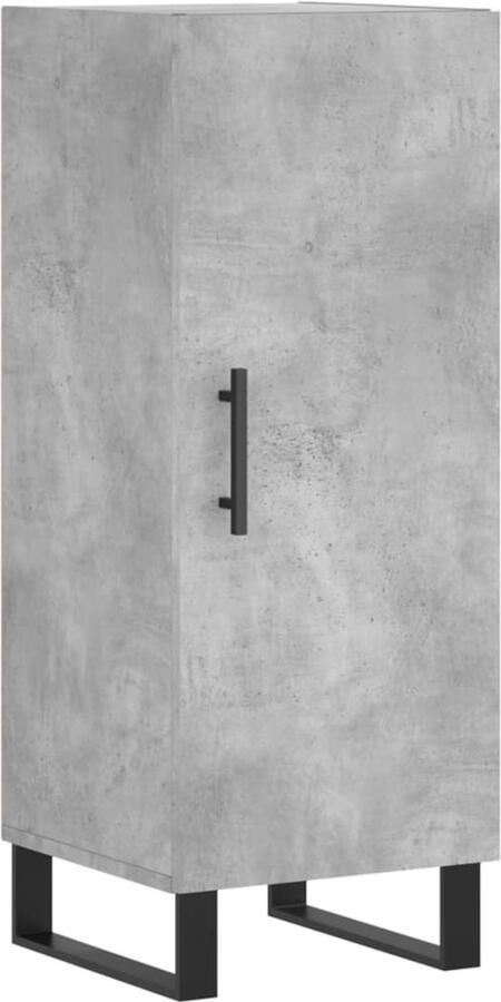 VidaXL Dressoir Betongrijs 34 5x34x90 cm Dressoir Houten Dressoir Grijze Dressoir Modern Dressoir Opbergkast - Foto 2