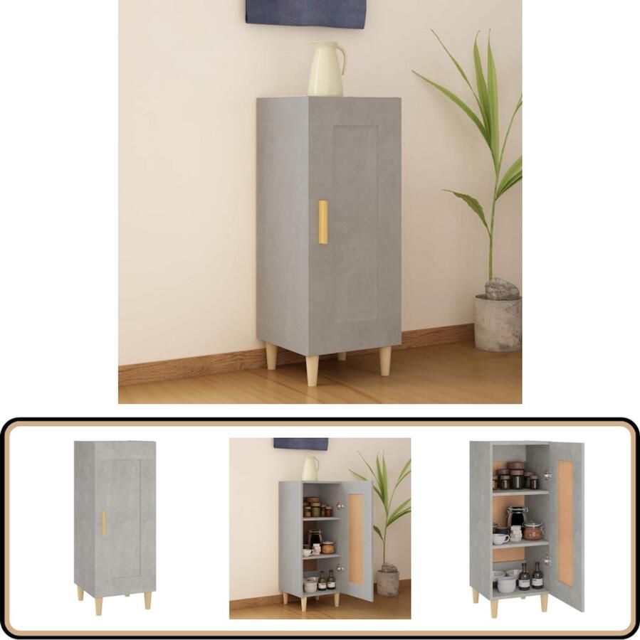VidaXL Dressoir 34 5x34x90 cm Betongrijs Dressoir Tv-meubel Bergruimte Woonkamerinrichting Beton Grijs