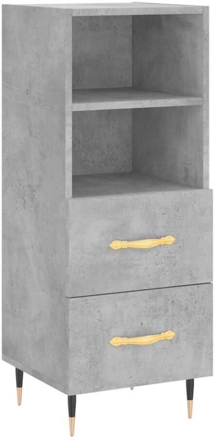 VidaXL Dressoir Betongrijs 34 5x34x90 cm Dressoir Modern Dressoir Beton Grijs Dressoir Opbergkast Woonkamer Kast