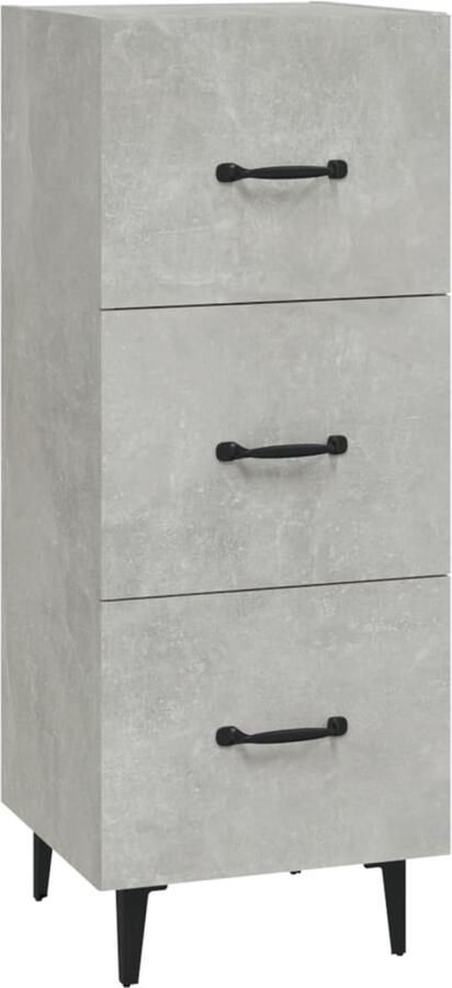 VidaXL Dressoir Betongrijs Bewerkt hout 90 cm hoog Dressoir Houten Dressoir Grijze Dressoir Tv Meubel Salontafel