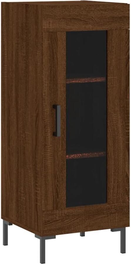 Prolenta Premium INFIORI Dressoir 34 5x34x90 cm bewerkt hout bruineikenkleurig - Foto 11