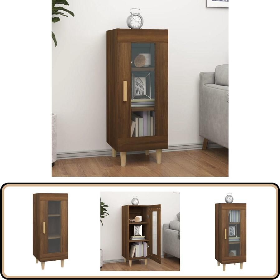 VidaXL Dressoir Bruin Eikenkleur 34 5x34x90 cm Dressoir Commode Opbergmeubel Woonkamer Slaapkamer