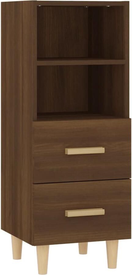 VidaXL Dressoir Bruineiken 34 5x34x90 cm Dressoir Houten Dressoir Bruine Eiken Dressoir Opbergmeubels Salontafel
