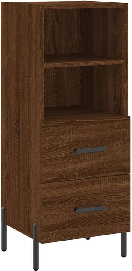 VidaXL Dressoir 34 5x34x90 cm Bruin Eikenkleur Dressoir Modern Dressoir Houten Dressoir Bruine Eiken Dressoir Opbergkast