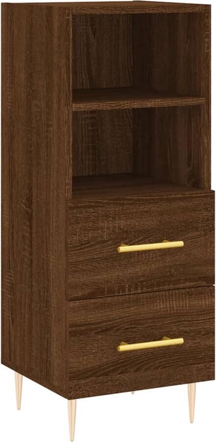 Prolenta Premium INFIORI Dressoir 34 5x34x90 cm bewerkt hout bruineikenkleurig - Foto 5