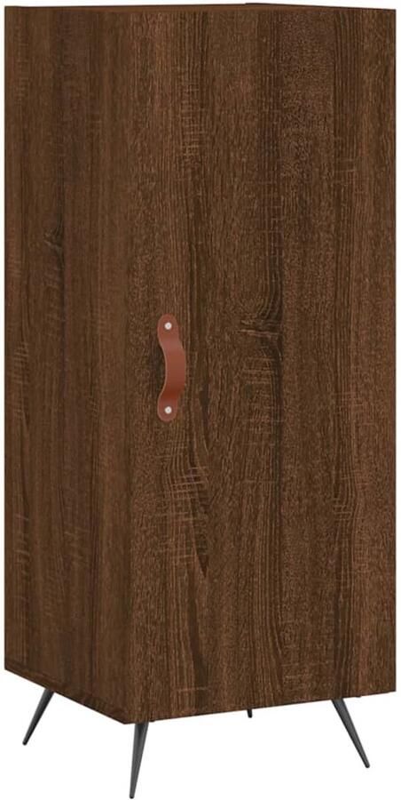 The Living Store Dressoir 34 5x34x90 cm bewerkt hout bruin eikenkleur Dressoir Modern Dressoir Houten Dressoir Bruine Eiken Dressoir Opbergkast