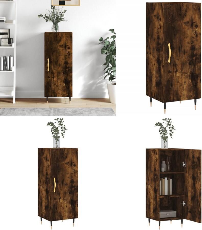 VidaXL -Dressoir-34-5x34x90-cm-bewerkt-hout-gerookt-eiken Dressoir Dressoirs Opbergkast Wandkast - Foto 4