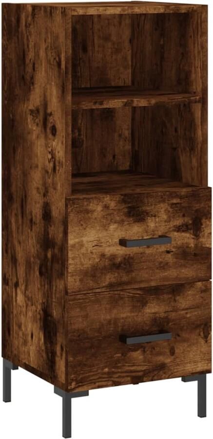 VidaXL Dressoir Gerookt Eiken 34 5x34x90 cm Dressoir Meubels Houten Dressoir Vintage Dressoir Modern Dressoir