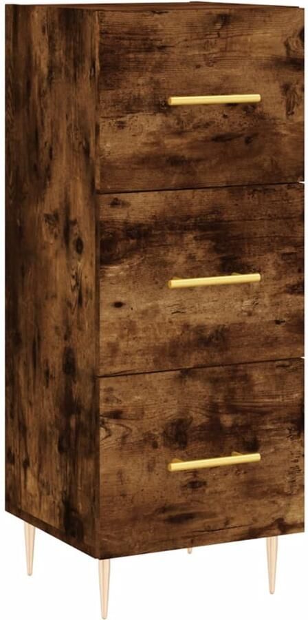 VidaXL Dressoir Gerookt Eiken Bewerkt Hout 90 cm Dressoir Bijzettafel Houten Dressoir Modern Dressoir Bruine Dressoir