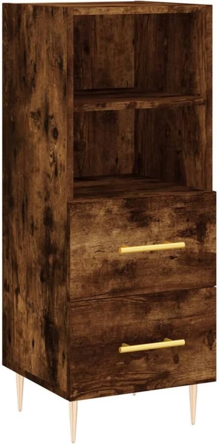 VidaXL Dressoir 34 5x34x90 cm Gerookt Eiken Dressoir Houten Dressoir Modern Dressoir Opbergkast Woonkamermeubel