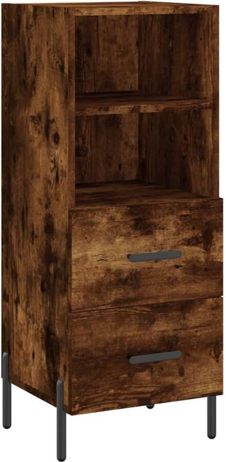 VidaXL Dressoir Gerookt Eiken Bewerkt Hout 90 cm Dressoir Modern Dressoir Houten Dressoir Bruine Dressoir Opbergkast