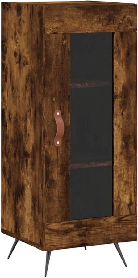 The Living Store Dressoir 34 5x34x90 cm bewerkt hout gerookt eiken Dressoir Vintage Dresser Houten Kast Bergruimte Living Room Furniture - Foto 2