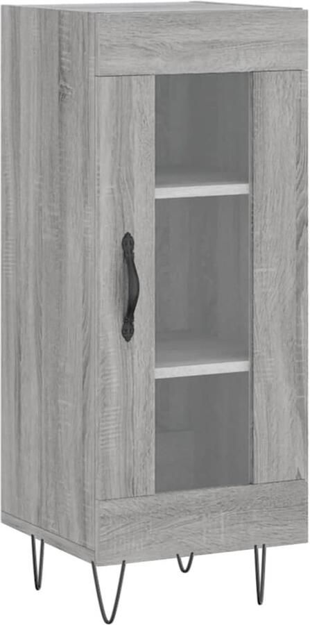 VidaXL Dressoir Grijs Sonoma Eik 34 5x34x90 cm Dressoir Grijze Dressoirs Houten Dressoirs Salontafel Opslagmeubels