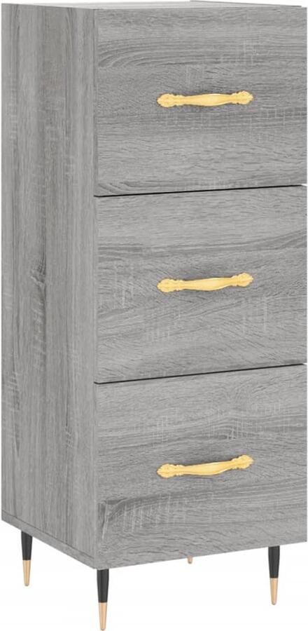 VidaXL Dressoir 34 5x34x90 cm Grijs Sonoma Eiken Dressoir Bijzettafel Salontafel Houten Dressoir Grijze Dressoir - Foto 2