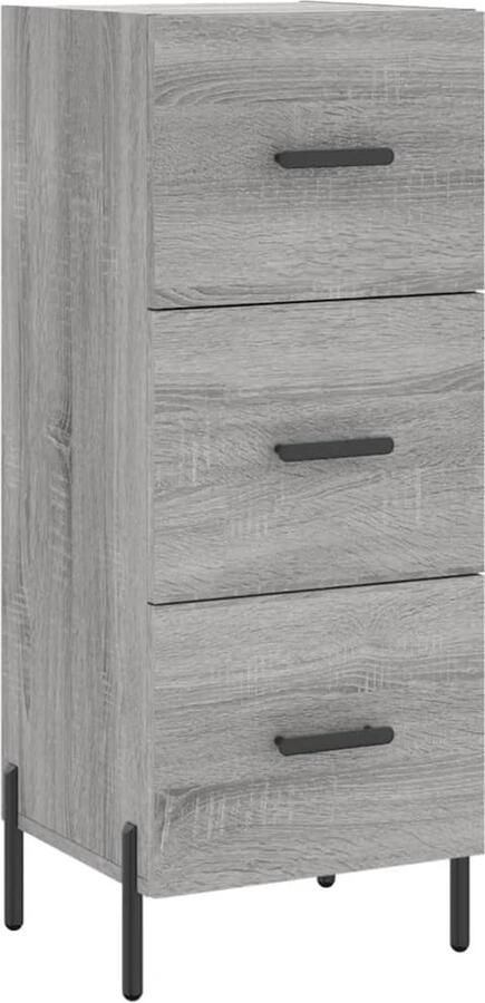 VidaXL -Dressoir-34 5x34x90-cm-bewerkt-hout-grijs-sonoma-eikenkleurig - Foto 9