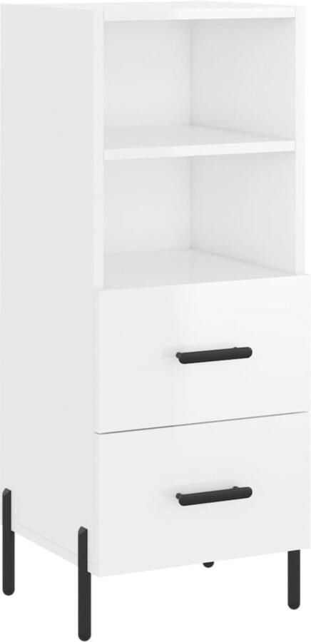 VidaXL Dressoir Hoogglans Wit Stijlvol & Functioneel Dressoir Modern Dressoir Witte Dressoir Houten Dressoir Opbergmeubel - Foto 2