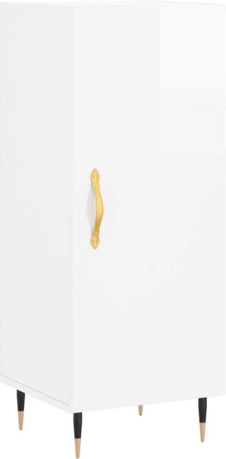 VidaXL Dressoir 34 5x34x90 cm Hoogglans Wit Dressoir Opbergkast Witte Dressoir Modern Dressoir Houten Dressoir