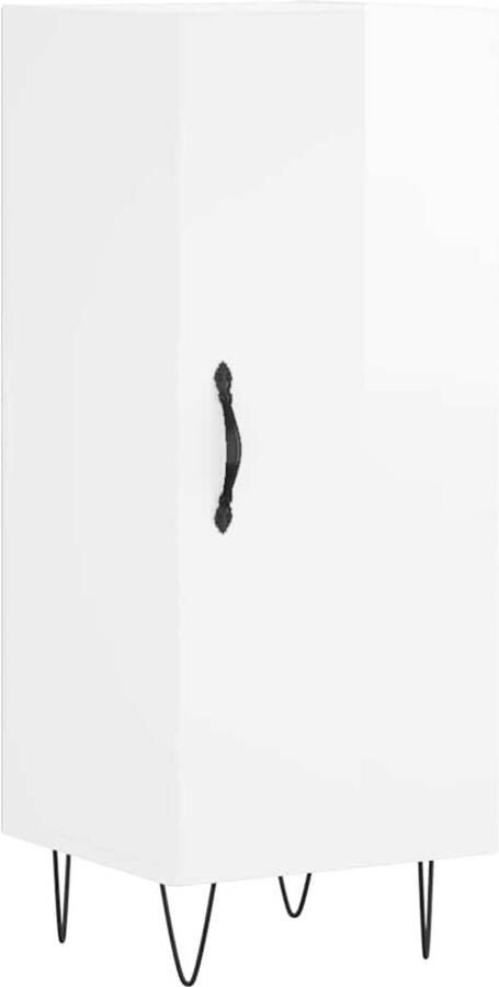 VidaXL -Dressoir-34 5x34x90-cm-bewerkt-hout-hoogglans-wit - Foto 3