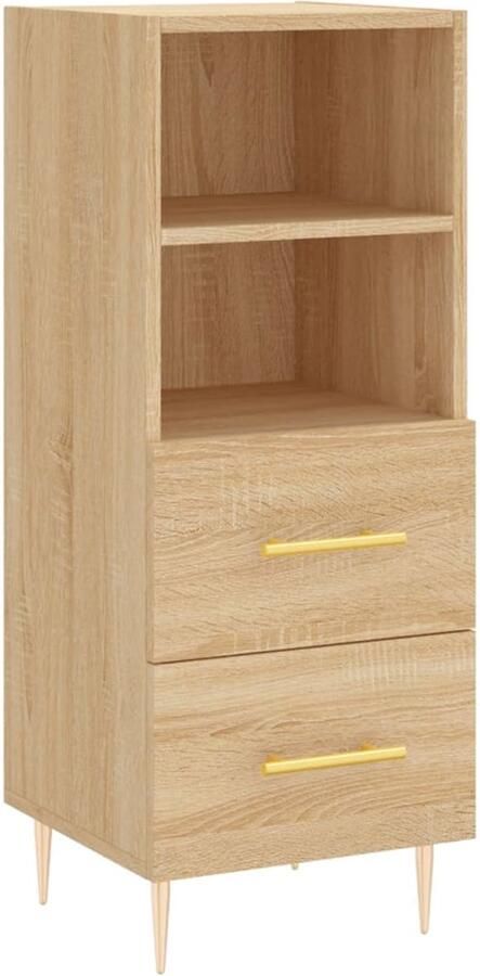 VidaXL Dressoir Sonoma Eiken 34 5x34x90 cm Dressoir Houten Dressoir Modern Dressoir Met Lade Salontafel