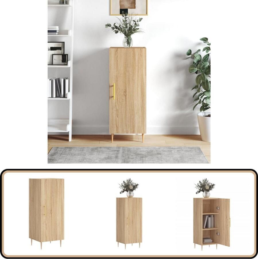 VidaXL Dressoir 34 5x34x90 cm Sonoma Eiken Dressoir Salontafel Bijzettafel Houten Dressoir Modern Dressoir