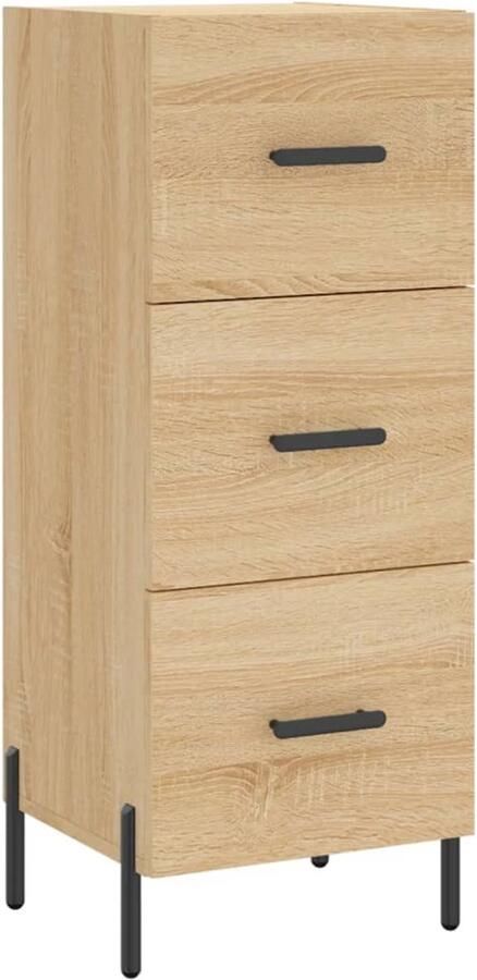 VidaXL Dressoir Sonoma Eiken 34 5x34x90 cm Dressoir Bijzettafel Salontafel Houten Dressoir Modern Dressoir