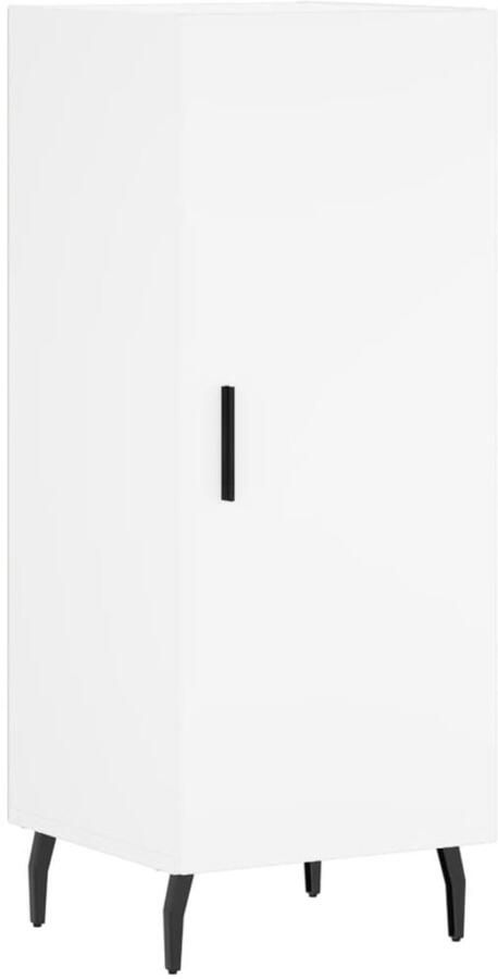 VidaXL Dressoir 34 5x34x90 cm Wit Bewerkt Hout Bijzettafel Dressoir Opbergkast Houten Kast Wit Dressoir