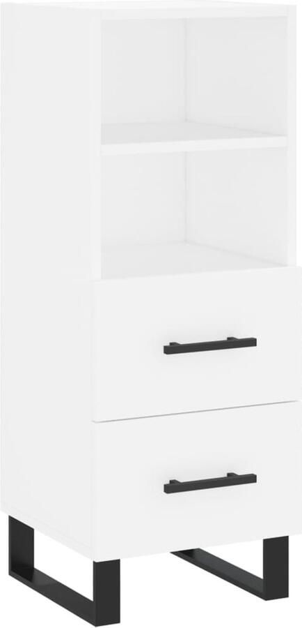 VidaXL Dressoir 34 5x34x90 cm Wit Stijlvol & Praktisch Dressoir Modern Dressoir Houten Dressoir Wit Dressoir Opbergkast - Foto 2
