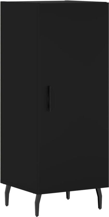 VidaXL Dressoir Zwart Bewerkt Hout 34 5x34x90 cm Dressoir Opbergkast Salontafel Modern Design Zwart Dressoir