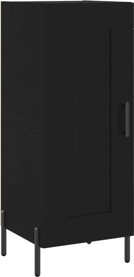 VidaXL Dressoir Hout en Metaal Zwart 90 cm Dressoir Zwarte Dressoirs Houten Dressoir Modern Dressoir Tv Meubel