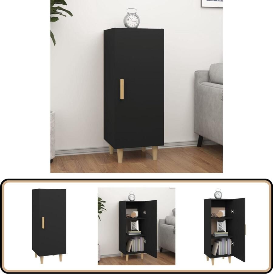 VidaXL Dressoir Zwart Stijlvol en Compact Dressoir Kast Bijzettafel Houten Dressoir Zwart Dressoir
