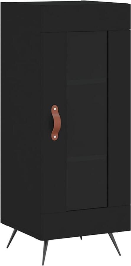 VidaXL Dressoir Zwart 34 5x34x90 cm Bewerkt hout Dressoir Zwarte Dressoir Houten Dressoir Vintage Dressoir Salontafel