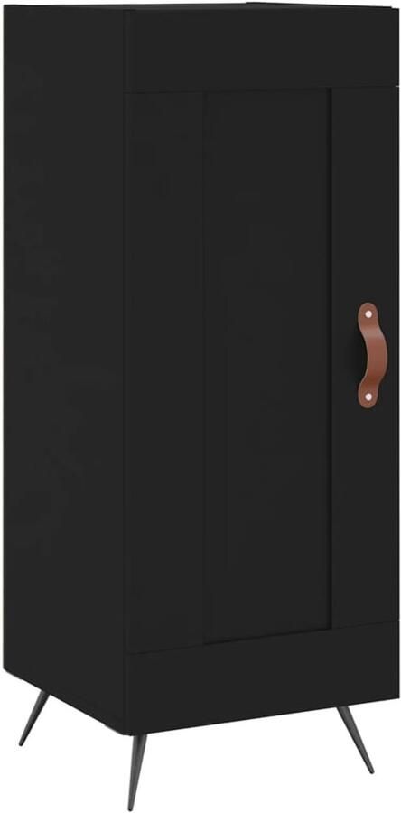 VidaXL Dressoir Zwart Bewerkt Hout 34 5x34x90 cm Dressoir Zwarte Dressoir Houten Dressoir Modern Dressoir Opbergkast