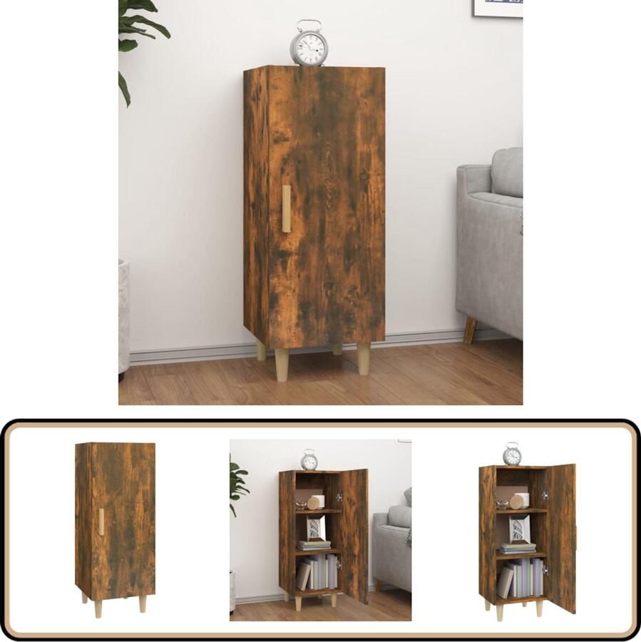 VidaXL Dressoir 34 5x34x90 cm Gerookt Eiken Dressoir Kast Houten Dressoir Vintage Dressoir Salontafel