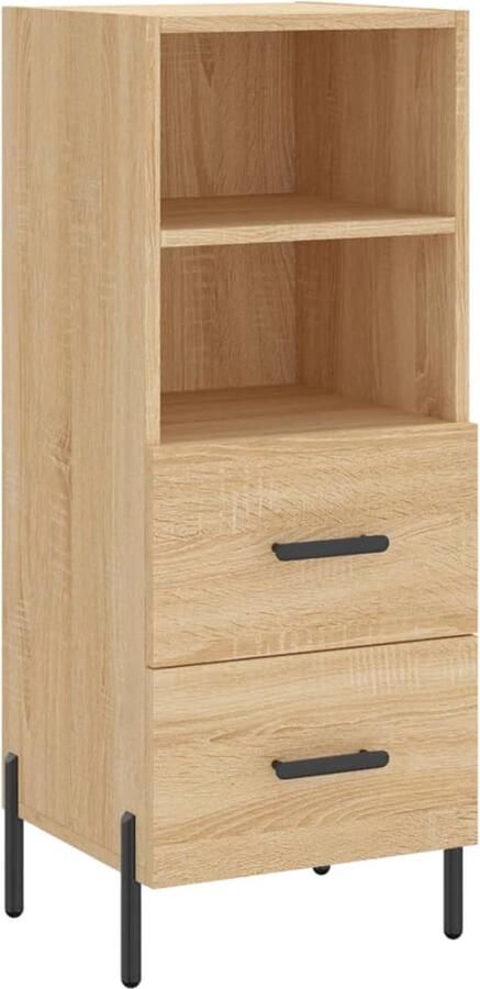 VidaXL Dressoir 34 5x34x90 cm Sonoma Eiken Dressoir Salontafel Houten Dressoir Modern Dressoir Sonomaplank - Foto 2