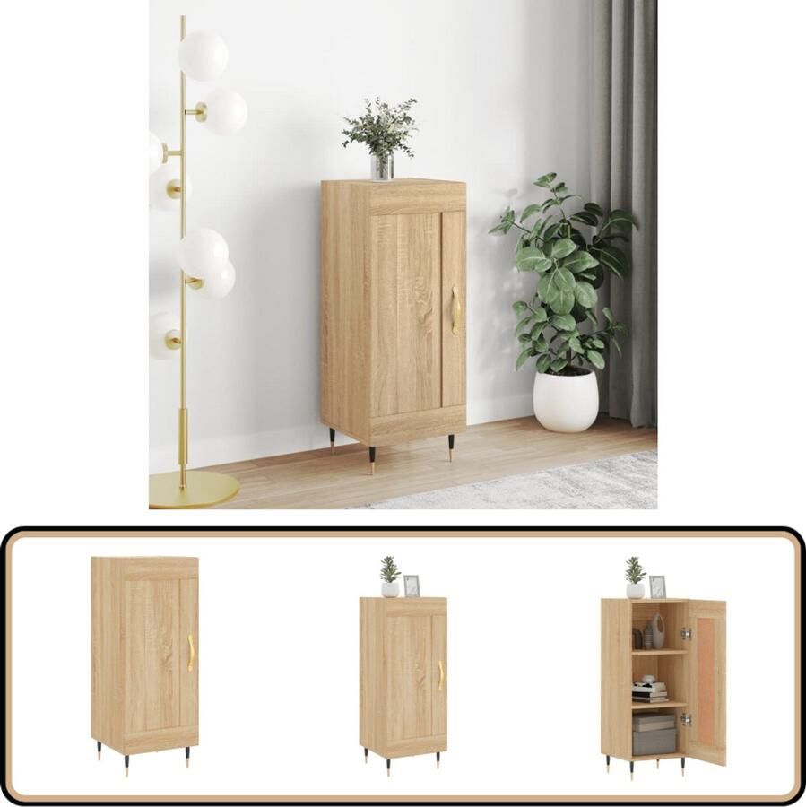 VidaXL Dressoir 34 5x34x90 cm Sonoma Eiken Dressoir Salontafel Houten Dressoir Vintage Dressoir Landelijk Dressoir - Foto 2