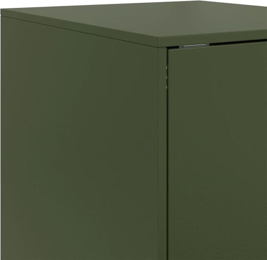 VidaXL -Dressoir-34 5x39x107-cm-staal-olijfgroen