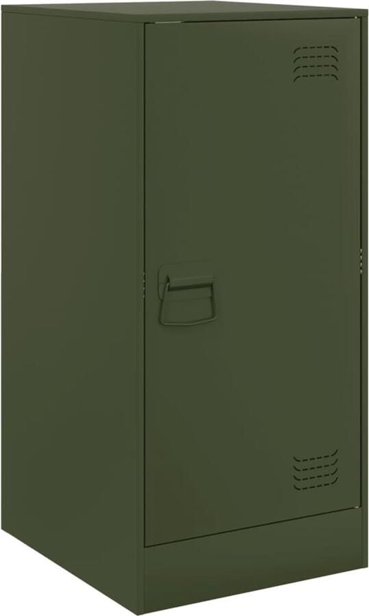 VidaXL -Dressoir-34 5x39x73-cm-staal-olijfgroen