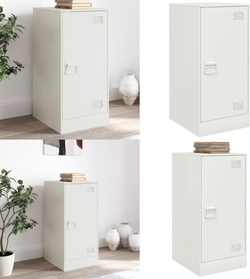 VidaXL Dressoir 34 5x39x73 cm staal wit Dressoir Dressoirs Opbergkast Wandkast