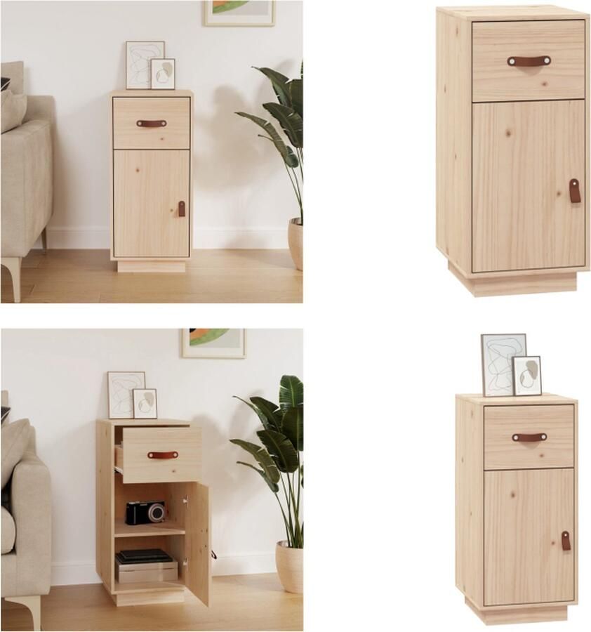 VidaXL Dressoir 34x40x75 cm massief grenenhout Dressoir Dressoirs Kast Wandkast - Foto 2