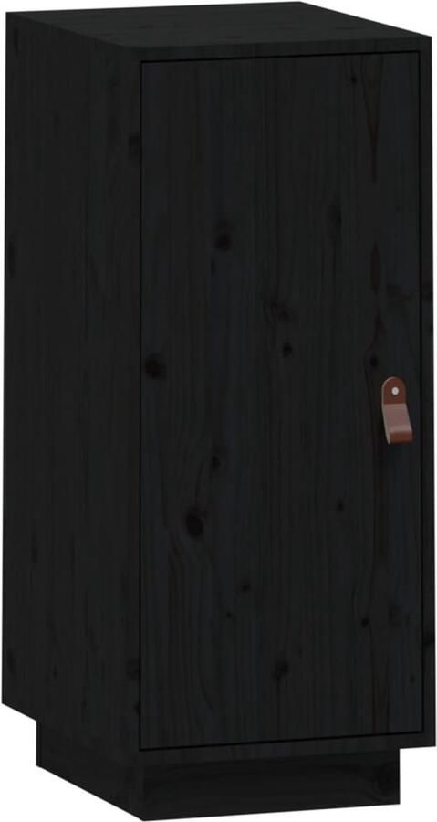 VidaXL Dressoir Massief Grenenhout Zwart 34x40x75 cm Dressoir Massief Hout Grenenhout Zwarte Dressoirs Tv Meubel