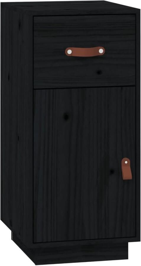 VidaXL Dressoir Zwart Massief Grenenhout 34x40x75cm Dressoir Kast Grenoble Hout Vintage Modern - Foto 2