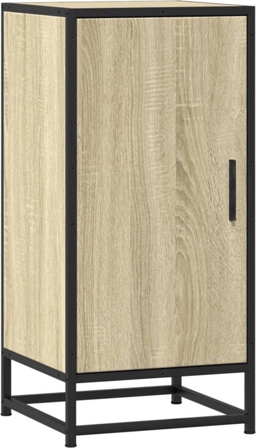 VidaXL Dressoir 35 5x35x76 cm bewerkt hout en metaal sonoma eikenkleur - Foto 3
