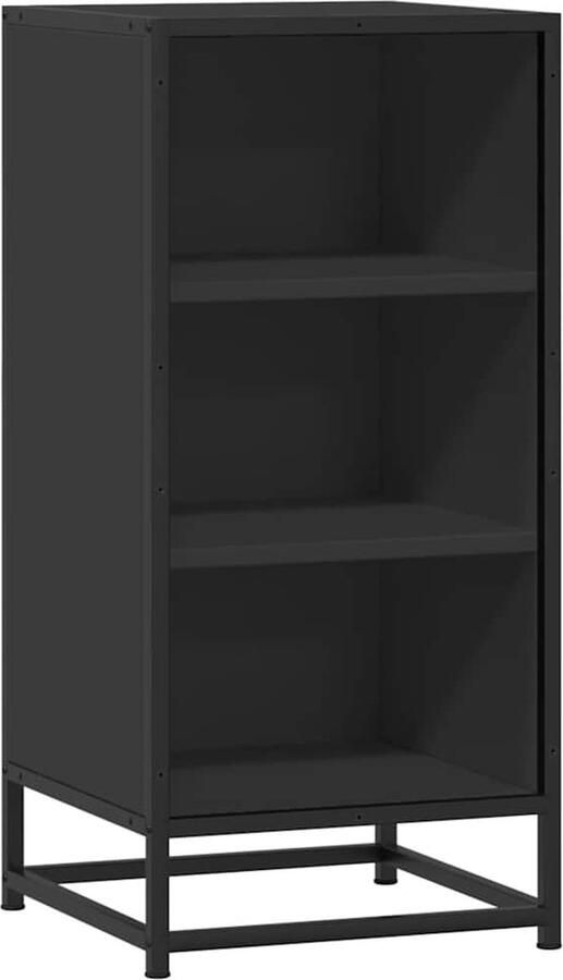 VidaXL Dressoir 35 5x35x76 cm bewerkt hout en metaal zwart