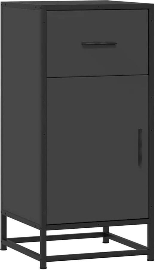 VidaXL Dressoir 35 5x35x76 cm bewerkt hout en metaal zwart - Foto 2