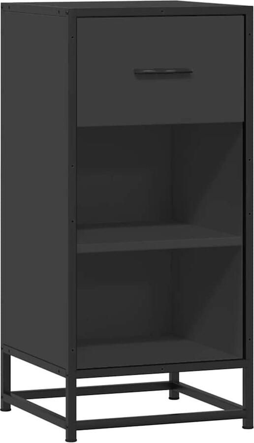 VidaXL Dressoir 35 5x35x76 cm bewerkt hout en metaal zwart