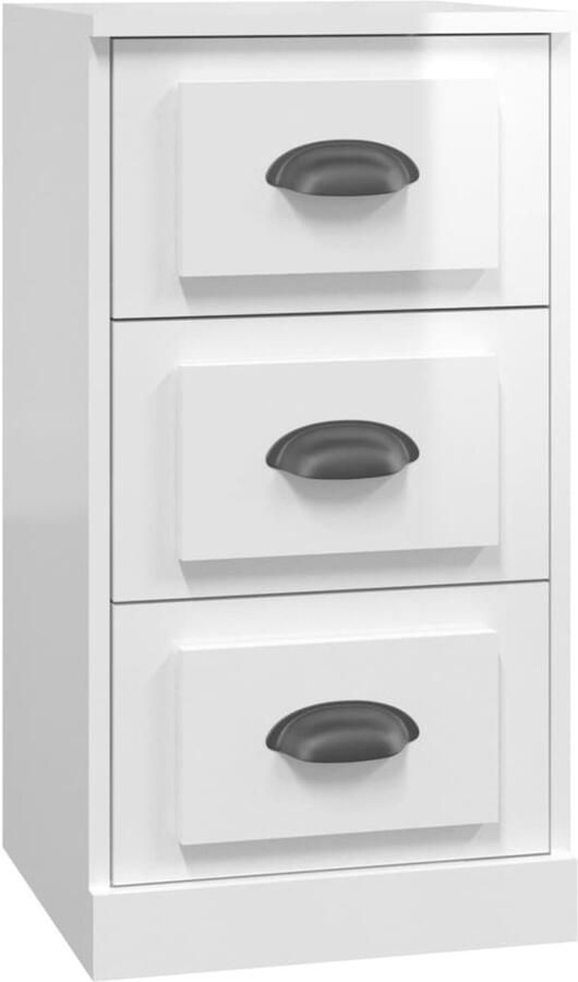 VidaXL -Dressoir-36x35 5x67 5-cm-bewerkt-hout-hoogglans-wit - Foto 2