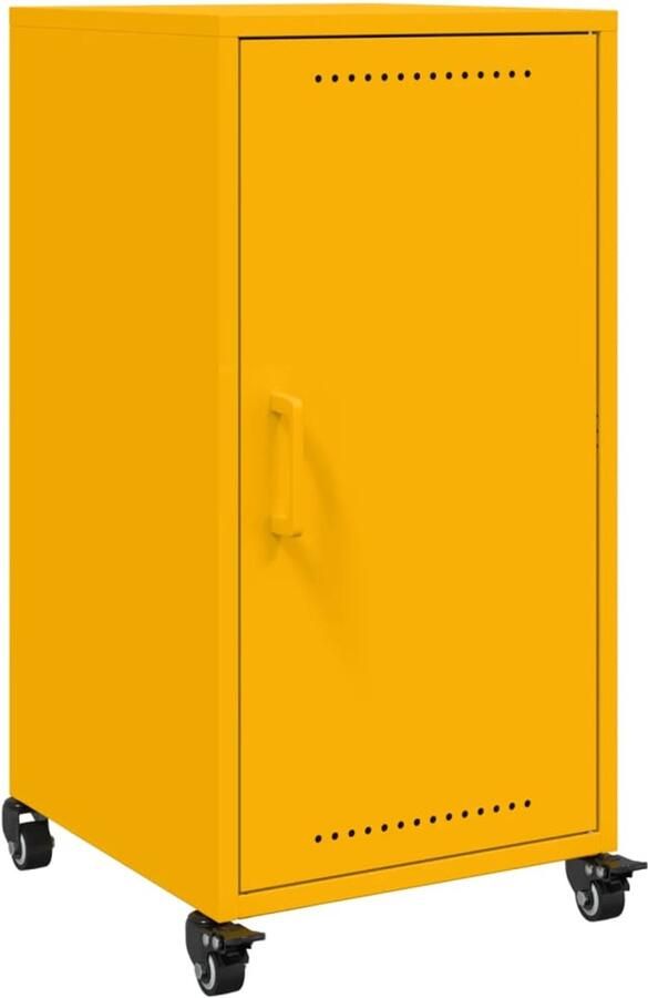 VidaXL Dressoir 36x39x72 cm staal mosterdgeel