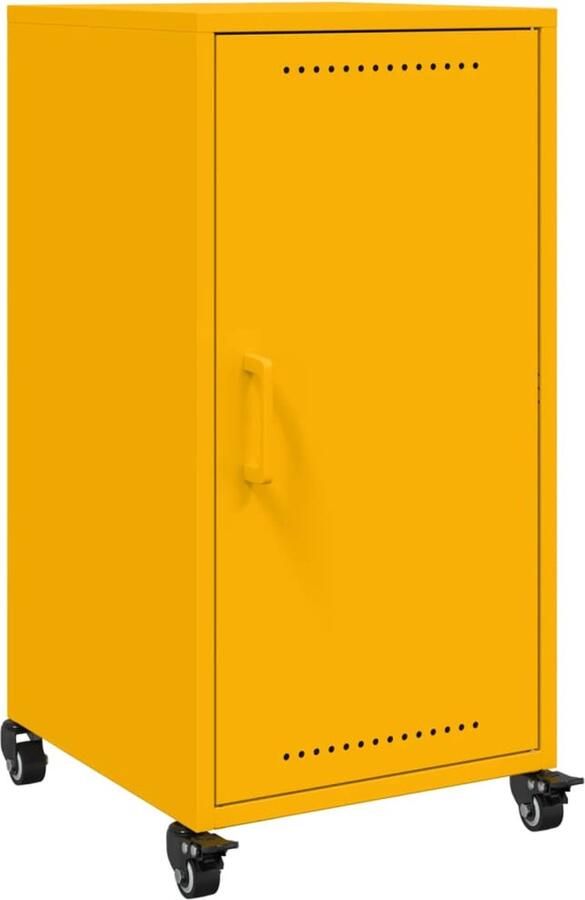 VidaXL Dressoir 36x39x72 cm staal mosterdgeel