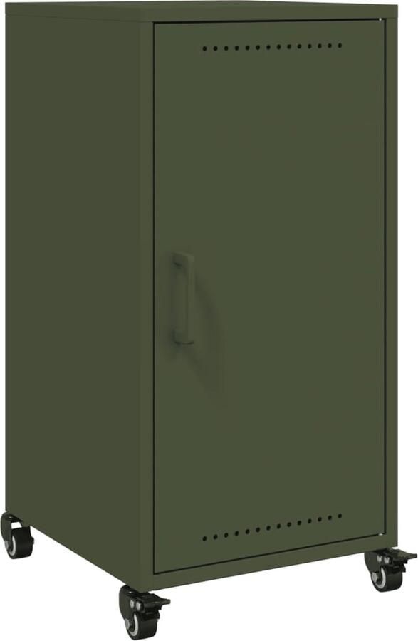 VidaXL Dressoir 36x39x72 cm koudgewalst staal olijfgroen