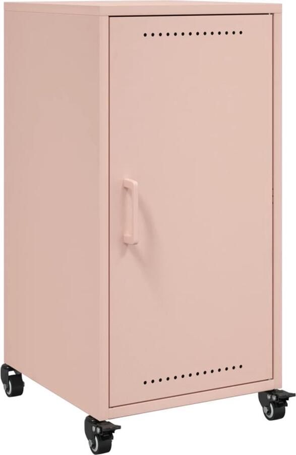 VidaXL Dressoir Staal 36x39x72 cm Roze Dressoir Rosetinten Meubilair Opbergmeubels Salontafel